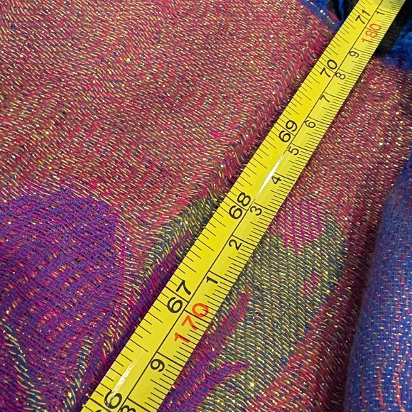 Pashmina large reversible butterfly pink-purple sparkly fringe wrap shawl scarf - Picture 7 of 10